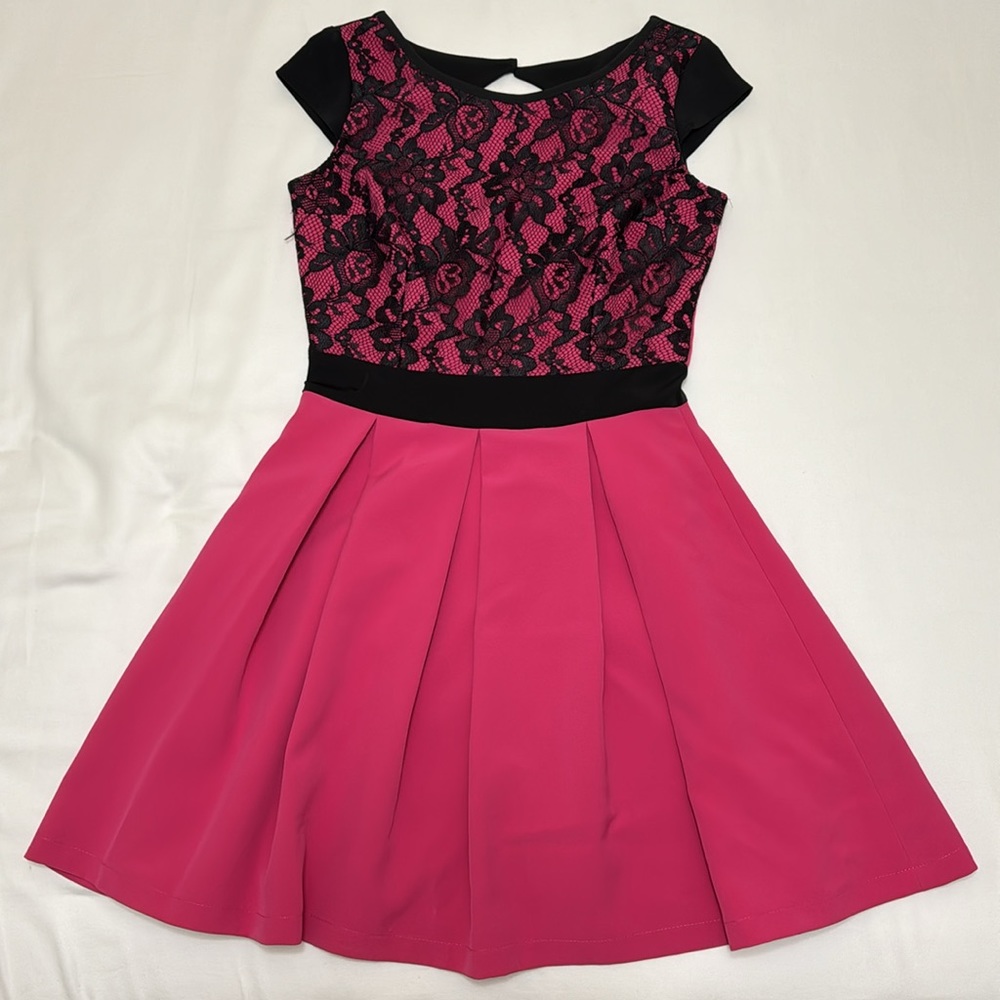 Duet A&M Pink and Black Lace Mini Dress Size S (EU 38) from Poland